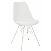 OSP Home Furnishings EMS26G-11 Emerson Side Chair with 4 Leg Base in White Finish